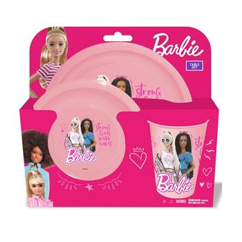 SET PRANZO CON BICCHIERE BARBIE      RYB100