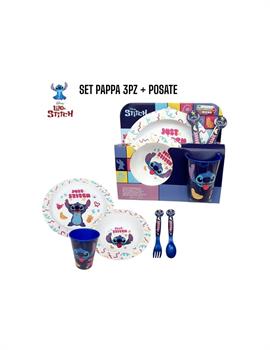 STITCH SET PAPPA COMPLETO MICROONDE CON POSATE      ST75050