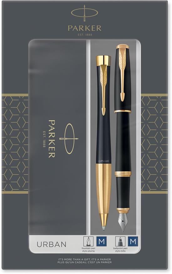 SET PARKER 2 PENNE URBAN NERO E ORO 2093381 SET PARKER 2 PENNE URBAN NERO E ORO 2093381