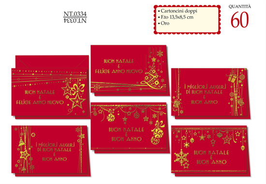 BIGLIETTI BUON NATALE CARTONCINI 60PZ NT0334 BIGLIETTI BUON NATALE CARTONCINI 60PZ NT0334