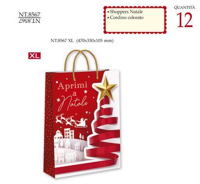 BUSTE SHOPPER NATALIZIE XL 12PZ     NT8567XL BUSTE SHOPPER NATALIZIE XL 12PZ     NT8567XL