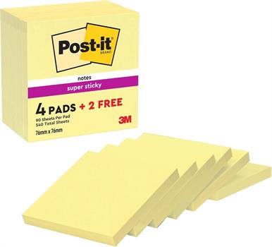 POST-IT SUPER STICKY 76X76 654-6SS  7100259321