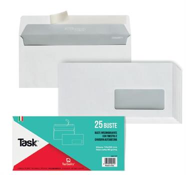 BUSTE BIANCHE 11X23 CON FINESTRA 25PZ TOPQUALITY 551 1417 AQ551TOP