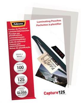POUCHES PER PLASTIFICATRICI 54X86MM 125MY LUCIDI FELLOWES ART.53063