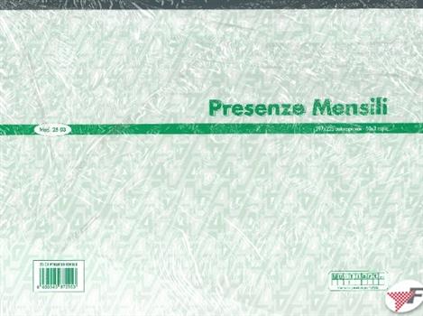 BLOCCO PRESENZE MENSILI 50X2 148X220  2511