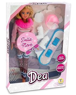 DEA BAMBOLA SULLA NEVE CON SNOWBOARD 68586