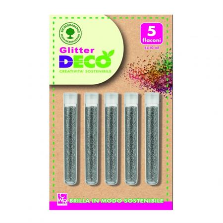 GLITTER GRANA FINE ARGENTO 10ML 5PZ 13390/02