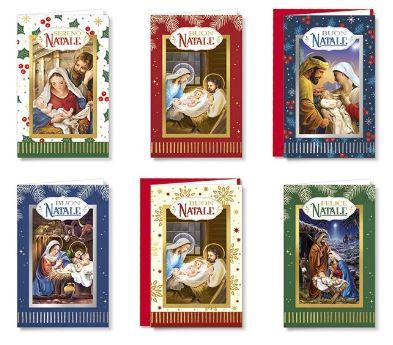 BIGLIETTI NATALIZI RELIGIOSI 8,5X13,5 60PZ NT8549