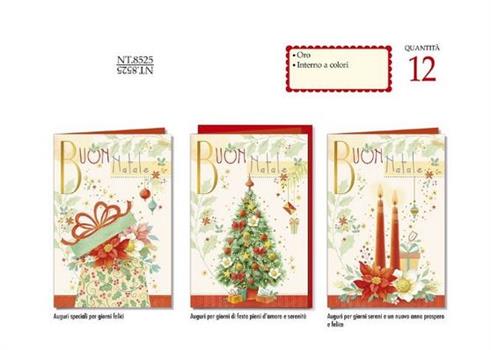 BIGLIETTI DI NATALE POP UP 12PZ     NT8510