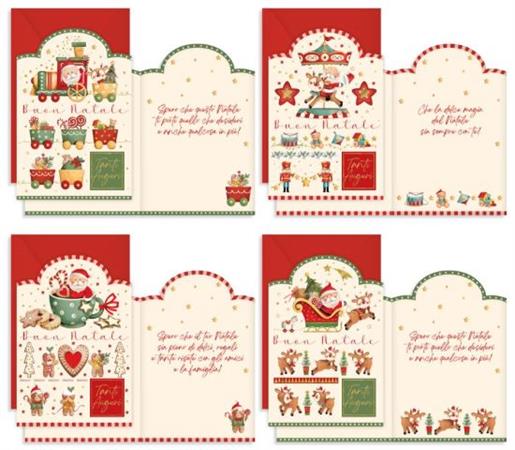 BIGLIETTI BABBONATALE SAGOMATO F.TO 11,7X17 ass.04448401