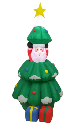 ALBERO DI NATALE GONFIABILE BABBO NATALE MOVIMENTO LUCI 180CM