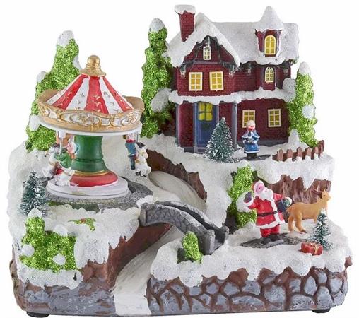 VILLAGGIO NATALIZIO CON GIOSTRA 22X18X18