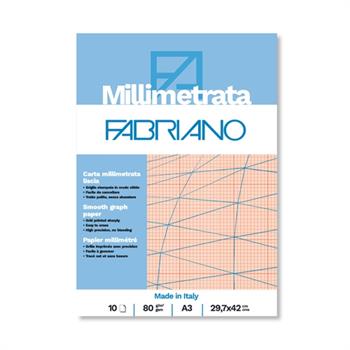 BLOCCO CARTA MILLIMETRATA FABRIANO 10 FF 80G A3 19100664