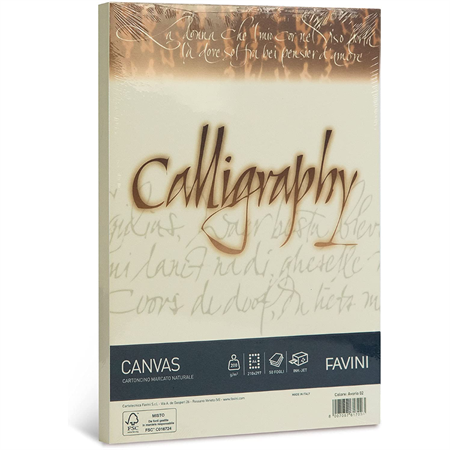 CARTA CALLIGRAPHY A4 AVORIO 200GR CANVAS A69Q314