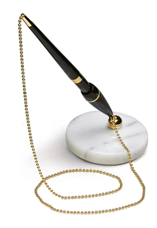 PENNA CON CATENINA BASE ADESIVA MARMO LEBEZ   1703