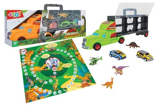 CAMION CON VEICOLI E DINOSAURI 40986