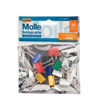 MOLLE FERMACARTE MM.19 COLORATE 10PZ NIKOFFICE 18NIK065