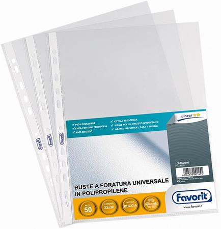 BUSTE CON FORI FAVORIT 22X30 RUVIDA/BUCCIA LINEAR 100460040