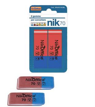 BLISTER GOMMA BICOLOR ROSSA BLU NIKOFFICE  26NIK016/3BL