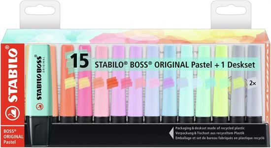 EVIDENZIATORI STABILO BOSS PASTEL 15PZ   7015-02