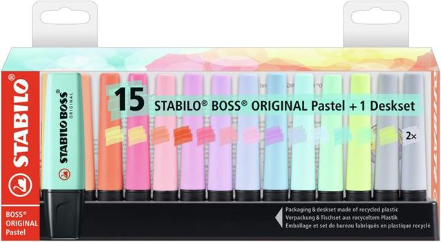 EVIDENZIATORI STABILO BOSS PASTEL 15PZ   7015-02