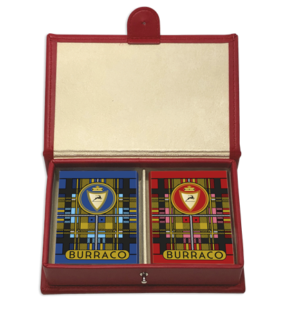 BURRACO SCOZZESE CON ASTUCCIO IN SIMILPELLE ROSSO      3050109