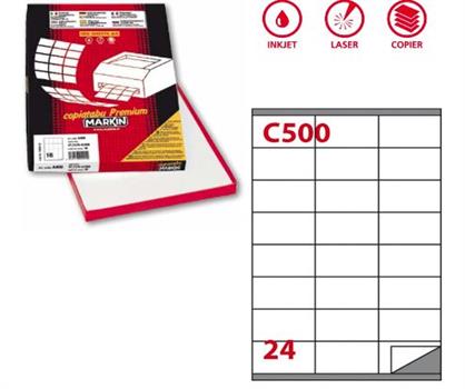 ETICHETTE ADESIVE PER FOTOCOPIATRICI MARKIN 70X36CM C500