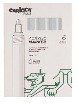 MARCATORE ACRILICO CARIOCA BIANCO 6PZ        45218/31