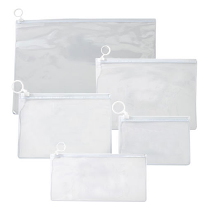 BUSTE CON ZIP PVC TRASPARENTE A4      01NIK437