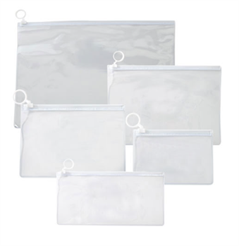 BUSTE CON ZIP PVC TRASPARENTE A4      01NIK437