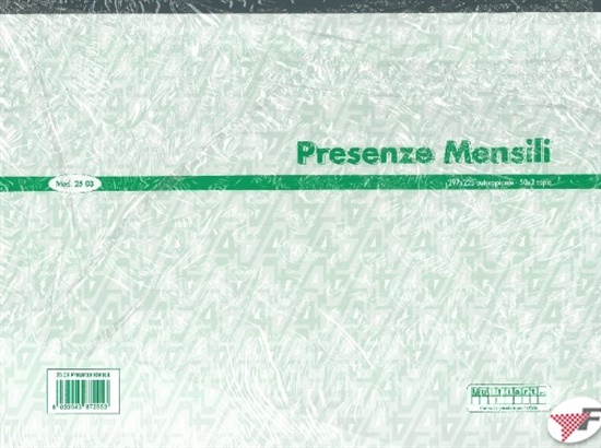 BLOCCO PRESENZE MENSILI 50X2 148X220  2511
