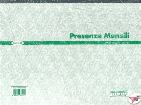 BLOCCO PRESENZE MENSILI 50X2 148X220  2511
