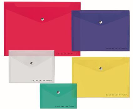 BUSTE CON BOTTONE A7 COLORI ASSORTITI 2033