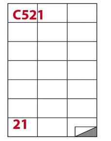 ETICHETTE ADESIVE A4 70X42MM C521 TOP QUALITY