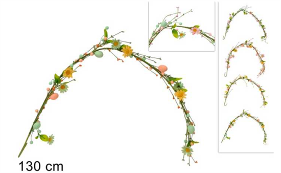 GHIRLANDA C/FIORI UOVA CM.130