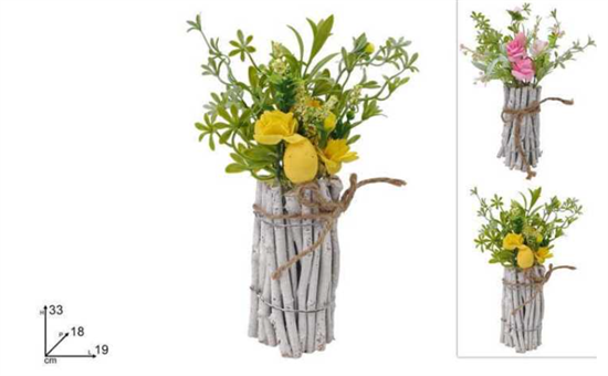 VASETTO TRONCHETTI C/FIORI PASQUALI