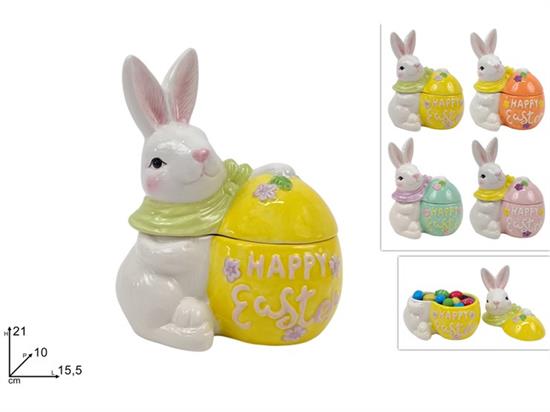 BARATTOLO UOVO CERAMICA C/CONIGLIO