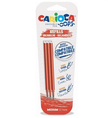 REFILL PENNA CARIOCA OOPS ROSSA 3PZ 43041/03