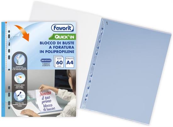 BLOCCO BUSTE CON FORI QUICK IN FAVORIT  40PZ   400205416