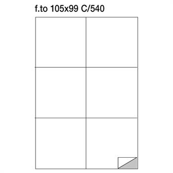 ETICHETTE ADESIVE 105X99 C540 BIANCHE TOP QUALITY