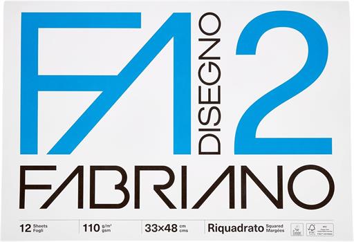 BLOCCO ALBUM FABRIANO F2 RIQUADRATO 33X48 12FF 110GR  6201534