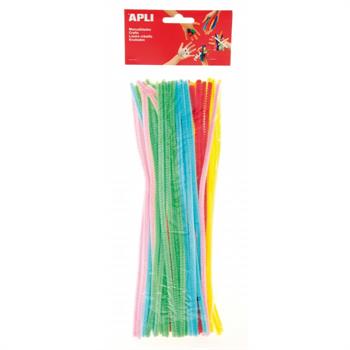 BASTONCINI CINIGLIA COLORI ASSORTITI FLUO 50 PZ. APLI   13270