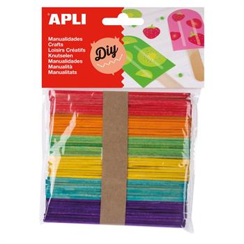 BASTONCINI IN LEGNO PICCOLI COLORATI 50PZ    13064