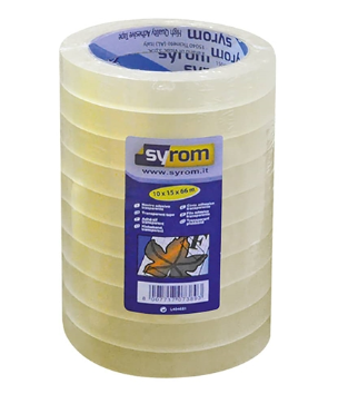 NASTRO ADESIVO TRASPARENTE SYROM 15X66             9409