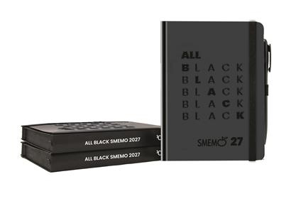 DIARIO SMEMO 12X16,5CM ALL BLACK 12M 2027  SMMR00061