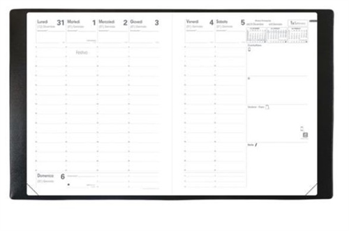 AGENDA SETT. QUO VADIS RIGIRO 13MESI 9X12CM  NERO 03099Q