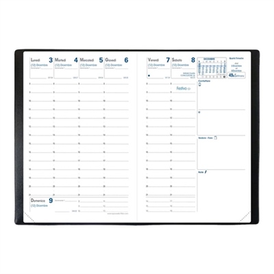 AGENDA SETTIMANALE AFFARI QUO VADIS IMPALA NERO 10X15CM 4130Q