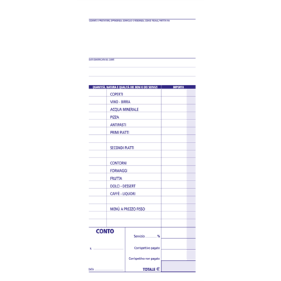 BLOCCO CONTI RISTORANTE 22,5X10       10739