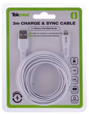 CAVO 3MT LIGHTNING/USB A             40430075