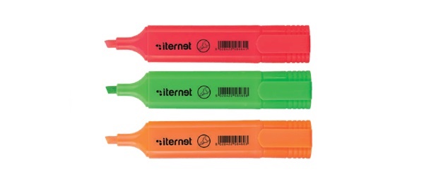 EVIDENZIATORE PUNTA SCALPELLO 1-5MM ITERNET ARANCIONE 8460